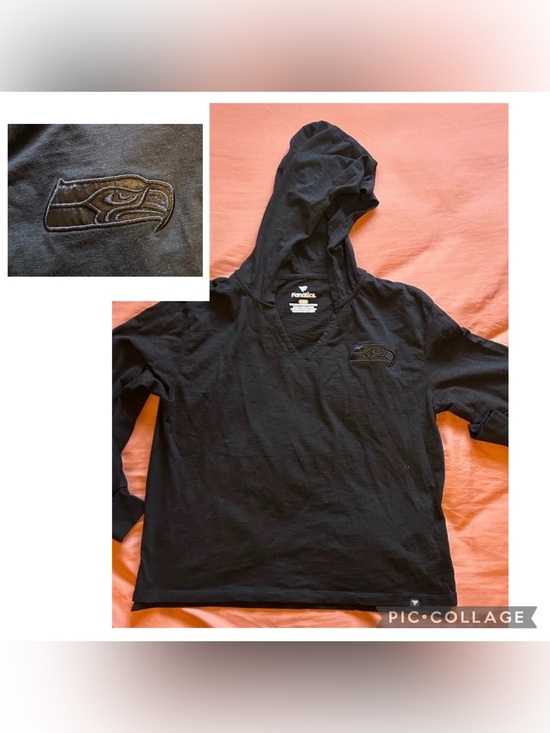 Fanatics Tops - Seattle Seahawks Black Hooded Long Sleeve Shirt